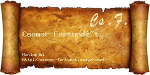 Csomor Fortunát névjegykártya